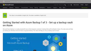 
                            10. Getting Started with Azure Backup 1 of 3 - Set up a backup vault on ...