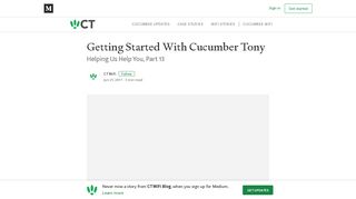 
                            2. Getting Started With Cucumber Tony – CT WiFi Blog