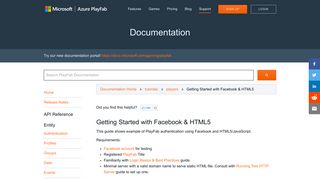 
                            13. Getting Started with Facebook & HTML5 - PlayFab Documentation