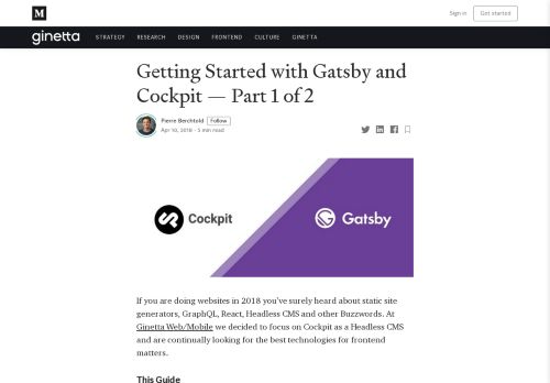 
                            9. Getting Started with Gatsby and Cockpit — Part 1 of 2 - Ginetta