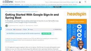 
                            11. Getting Started With Google Sign-In and Spring Boot - DZone Security