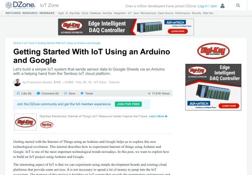 
                            6. Getting Started With IoT Using an Arduino and Google - DZone IoT