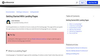 
                            10. Getting Started With Landing Pages - Unbounce Documentation