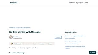 
                            7. Getting started with Message – Zendesk Chat