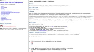 
                            1. Getting Started With Oracle SQL Developer