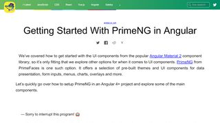 
                            13. Getting Started With PrimeNG in Angular ← Alligator.io