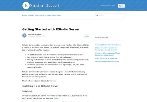 
                            5. Getting Started with RStudio Server – RStudio Support