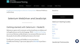 
                            4. Getting Started with Selenium and JavaScript | CrossBrowserTesting