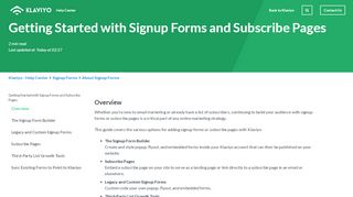 
                            9. Getting Started with Signup Forms and Subscribe Pages – Klaviyo ...