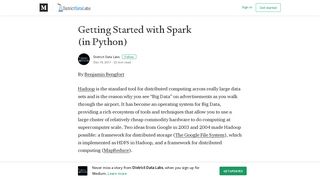 
                            3. Getting Started with Spark (in Python) – District Data Labs – Medium