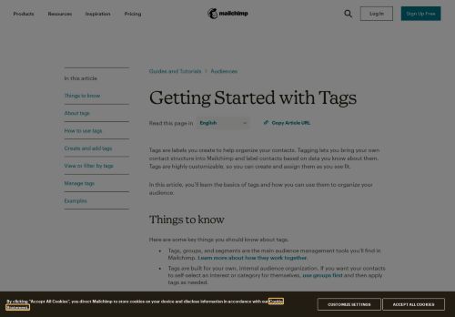 
                            7. Getting Started with Tags - MailChimp