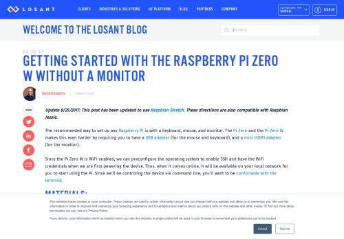 
                            5. Getting Started with the Raspberry Pi Zero W without a Monitor - Losant