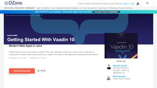 
                            10. Getting Started With Vaadin 10 - DZone - Refcardz