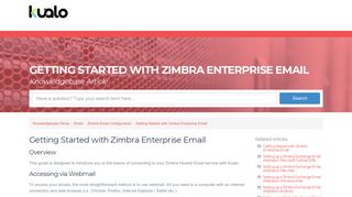 
                            5. Getting Started with Zimbra Enterprise Email - Kualo Limited - MyKualo