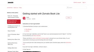 
                            11. Getting started with Zomato Book Lite – Zomato Book