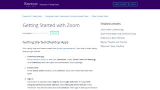 
                            12. Getting Started with Zoom – Emerson IT Help Desk
