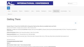 
                            13. Getting There - MELTA International Conference