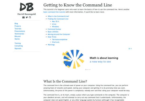 
                            13. Getting to Know the Command Line | David Baumgold