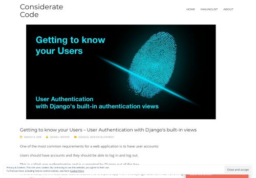 
                            4. Getting to know your Users - User Authentication with Django's built-in ...