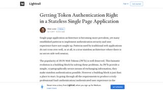 
                            1. Getting Token Authentication Right in a Stateless Single Page ...
