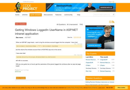 
                            11. Getting Windows LoggedIn UserName in ASP.NET intranet application ...