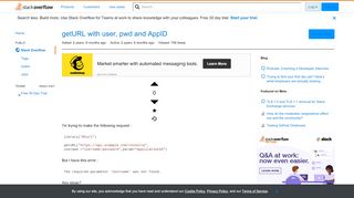 
                            3. getURL with user, pwd and AppID - Stack Overflow