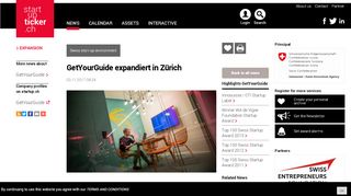 
                            8. GetYourGuide expandiert in Zürich Startupticker.ch | The Swiss ...