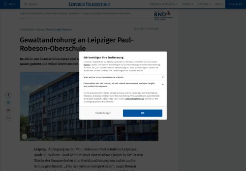 
                            10. Gewaltandrohung an Leipziger Paul-Robeson-Oberschule - LVZ