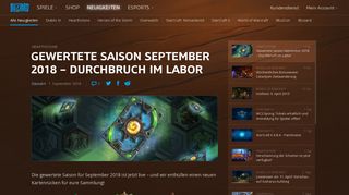
                            11. Gewertete Saison September 2018 – Durchbruch im Labor ...