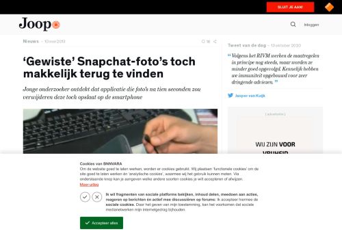 
                            13. 'Gewiste' Snapchat-foto's toch makkelijk terug te vinden - Joop