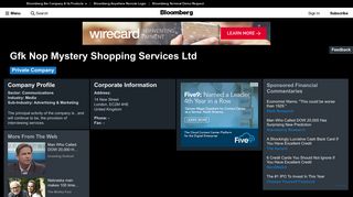 
                            10. Gfk Nop Mystery Shopping Services Ltd: Company Profile - Bloomberg