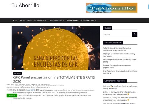 
                            7. GFK Panel encuestas online TOTALMENTE GRATIS 2019 - Tu Ahorrillo