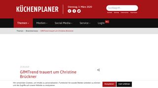 
                            10. GfMTrend trauert um Christine Brückner: Küchenplaner-Magazin