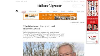 
                            9. GFV-Prinzenpaar: Prinz Axel I. und Prinzessin Sabine I. | Gießener ...