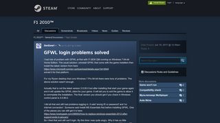 
                            3. GFWL login problems solved :: F1 2010™ General Discussions