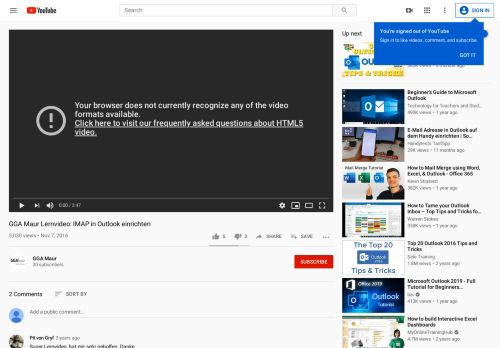 
                            11. GGA Maur Lernvideo: IMAP in Outlook einrichten - YouTube
