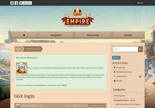 
                            4. GGE login — Goodgame Empire Forum