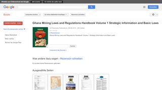 
                            13. Ghana Mining Laws and Regulations Handbook Volume 1 Strategic ...