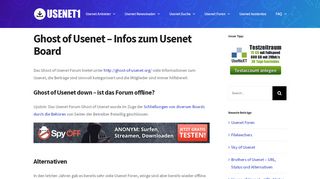 
                            1. Ghost of Usenet - Infos zum Usenet Board - Usenet1.de