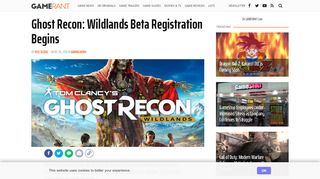 
                            9. Ghost Recon: Wildlands Beta Registration Begins – Game Rant