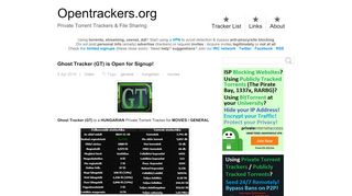 
                            6. Ghost Tracker (GT) is Open for Signup! - Private Torrent Trackers ...