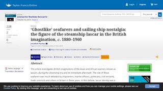 
                            8. 'Ghostlike' seafarers and sailing ship nostalgia: the figure of the ...