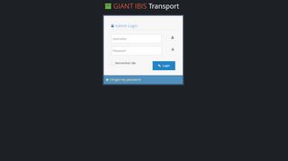 
                            1. GIANT IBIS Transport - Admin Login