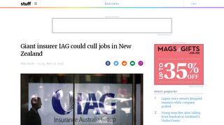 
                            8. Giant insurer IAG could cull jobs in New Zealand | Stuff.co.nz