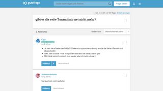 
                            10. gibt es die seite Tanzmitmir net nicht mehr? (tanzen, tanzpartner ...