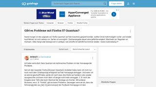 
                            10. Gibt es Probleme mit Firefox 57 Quantum? (Computer, Browser ...