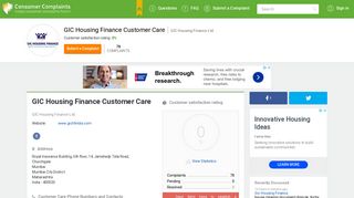 
                            6. GIC Housing Finance Customer Care, Complaints and Reviews