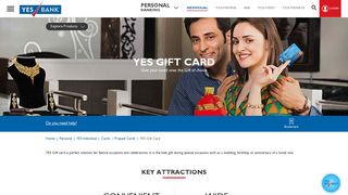 
                            3. Gift Card: Apply for YES Gift Card Online at YES BANK