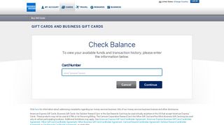 
                            3. Gift Card Balance and Transaction History | American Express®