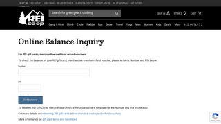 
                            8. Gift Card Balance Inquiry | REI Co-op